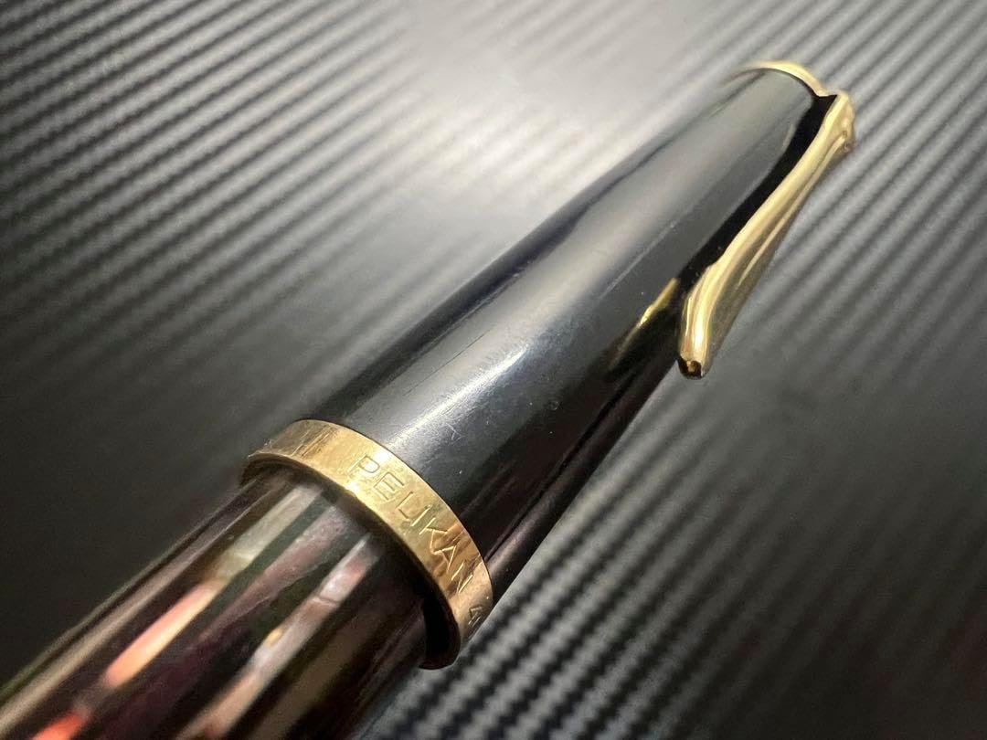 ペリカン 400NN MK 万年筆 EF 極細字 茶縞 極美品 ペリカン 400NN M&K 茶